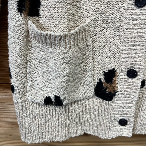 Foxcroft Nikita Cardigan Sweater Medium Leopard Beige Black 100% Cotton NWT - Picture 7 of 16